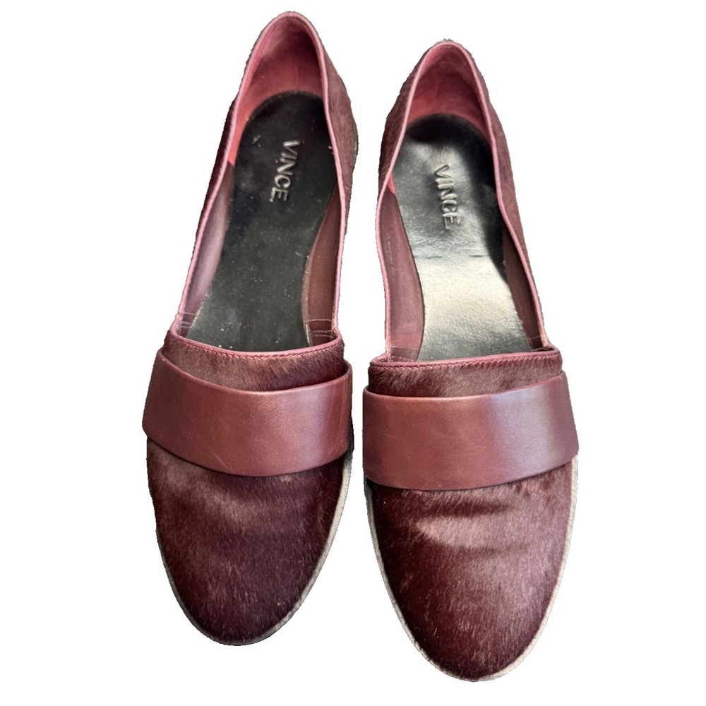 Vince burgundy leather sz 7 loafers quiet luxury minimalist dark academia flats